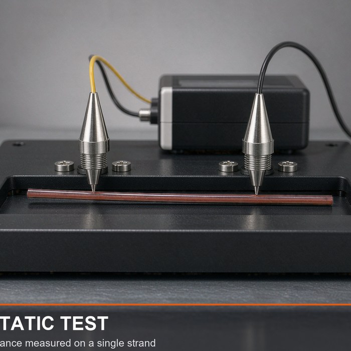 Laboratory surface-resistance measurement on a single coated strand